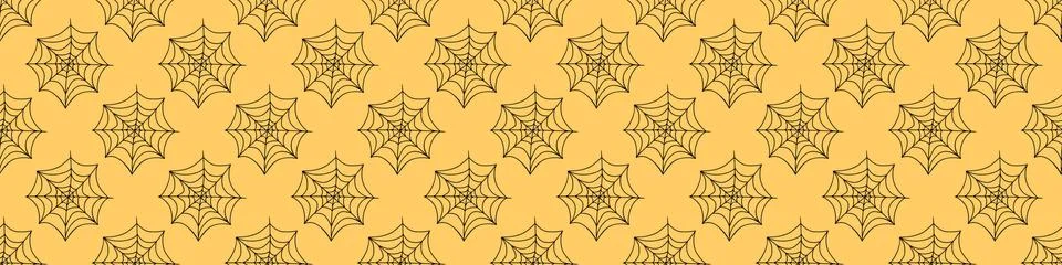 Spider web seamless pattern. Vector illustration isolated. Halloween texture Stock Illustration
