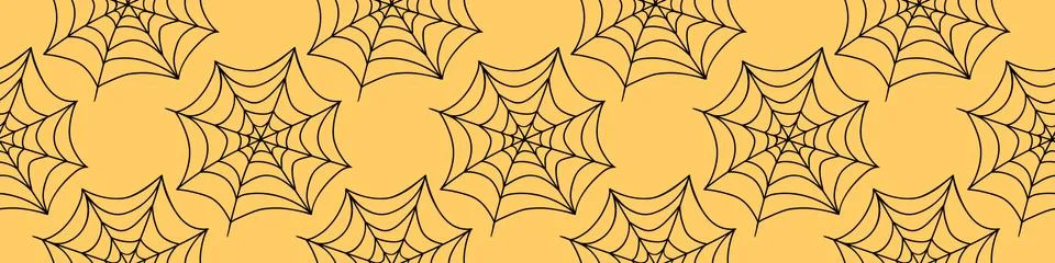 Spider web seamless pattern. Vector illustration isolated. Halloween texture Stock Illustration