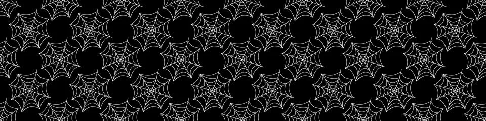 Spider web seamless pattern. Vector illustration isolated on black background Ilustración de archivo