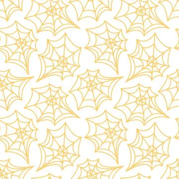 Spider web seamless pattern. Vector illustration isolated on white background Ilustración de archivo