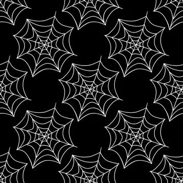 Spider web seamless pattern. Vector illustration isolated. Halloween texture Illustrazione stock