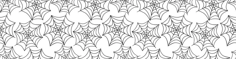 Spider web seamless pattern. Vector illustration isolated on white background Stock Illustration
