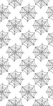 Spider web seamless pattern. Vector illustration isolated. Halloween texture Stock Illustration