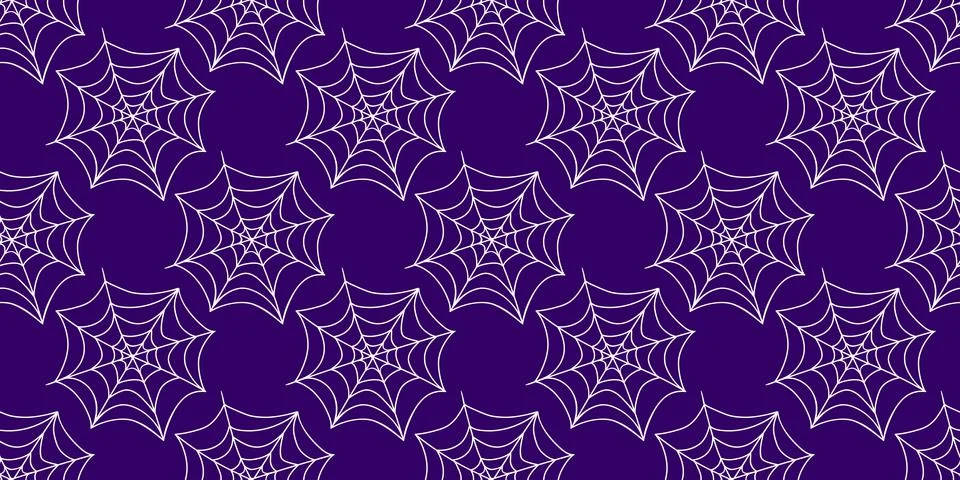 Spider web seamless pattern. Vector illustration isolated. Halloween texture Stock Illustration