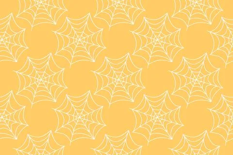 Spider web seamless pattern. Vector illustration isolated on white background Stock Illustration