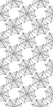 Spider web seamless pattern. Vector illustration isolated. Halloween texture Stock Illustration