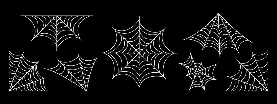 Spider web set Stock Illustration