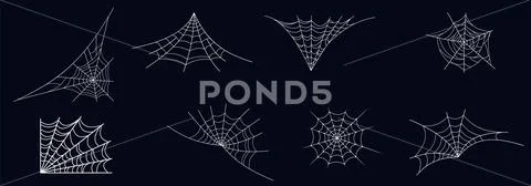 Spider web set Stock-Illustration