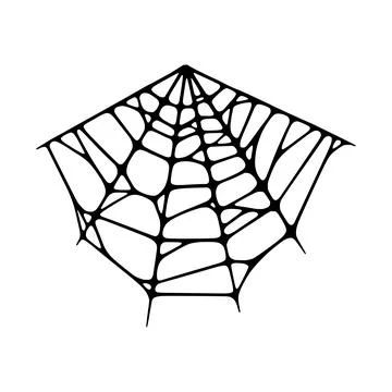Spider web set isolated on white background. Scary Halloween cobweb. Vector Stock Illustration