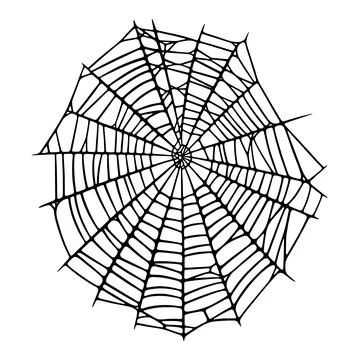 Spider web set isolated on white background. Spooky Halloween cobweb. Vector Stock Illustration