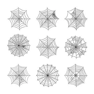 Spider web set vector Stock Illustration