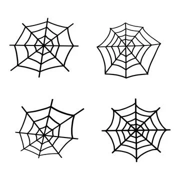 Spider Web set.Design on Halloween. Stock Illustration