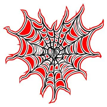 Spider web in shape of heart. Spiderweb in gothic design for Valentine's Day  스톡 일러스트