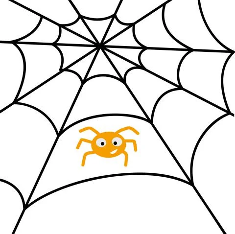 Spider in the web. Simple flat vector illustration Stock-Illustration