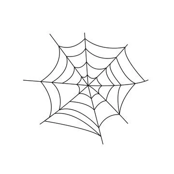 Spider web simple hand drawn vector outline illustration of doodle fancy イラスト素材