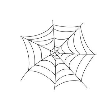 Spider web simple hand drawn vector outline illustration of doodle fancy 스톡 일러스트