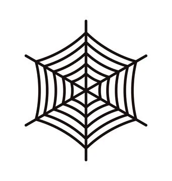 Spider web simple line icon, outline, Halloween illustration Stock Illustration