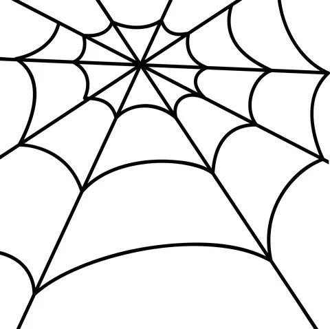 Spider web. Simple line vector illustration Stock Illustration