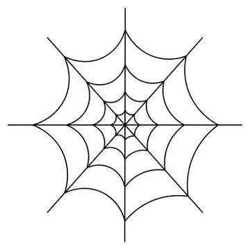 Spider web. Sketch. Silhouette. Vector illustration. Illustrazione stock