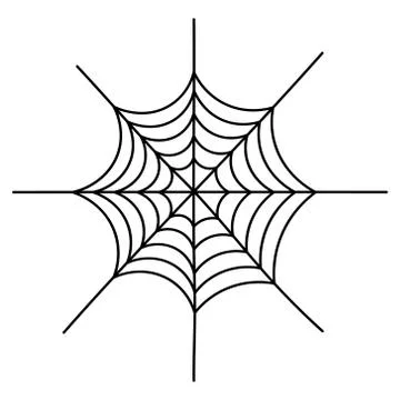 Spider web. Sketch. Silhouette. Vector illustration. Illustrazione stock