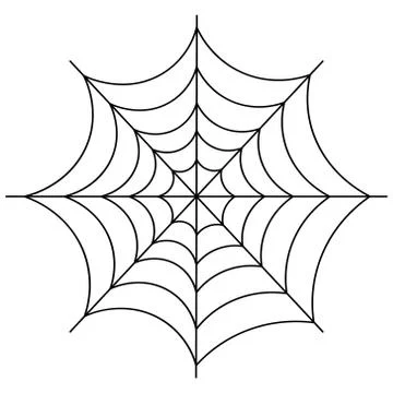 Spider web. Sketch. Silhouette. Vector illustration. Stock Illustration
