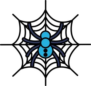 Spider web with a spider in the center Illustrazione stock
