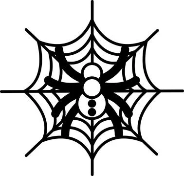 Spider web with a spider in the center Illustrazione stock