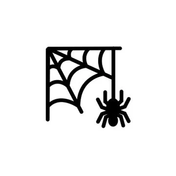 Spider web with spider for post card. Halloween stock vector illustration Stock Illustration