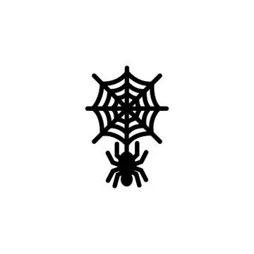 Spider web with spider for post card. Halloween stock vector illustration Illustrazione stock