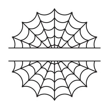 Spider web split name frame. Halloween cut file Stockillustratie