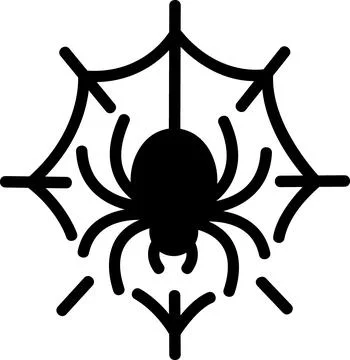 Spider in web spooky graphic icon Stock Illustration