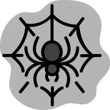 Spider in web spooky insect animal Ilustración de archivo