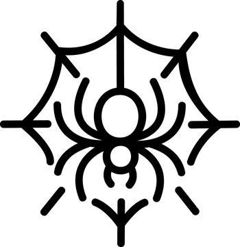 Spider in web spooky insect icon Ilustración de archivo