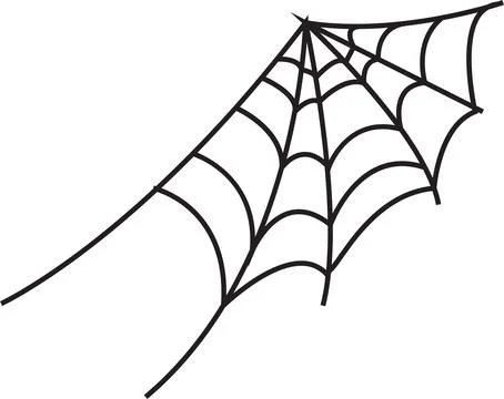 Spider web on transparent background. Spiderweb net. Spooky Halloween cobwe.. Stock Illustration