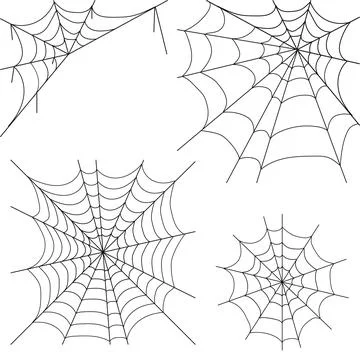 Spider web vector elements set for halloween decoration isolated on white イラスト素材