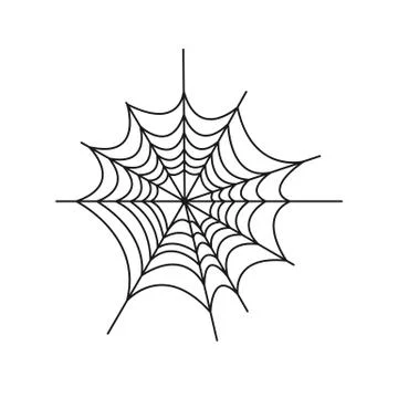 Spider web vector illustration. Black spider web isolated on white background Stock Illustration