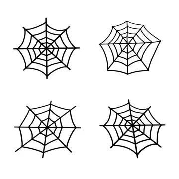 Spider Web. Vector illustration in Doodle style Stock Illustration