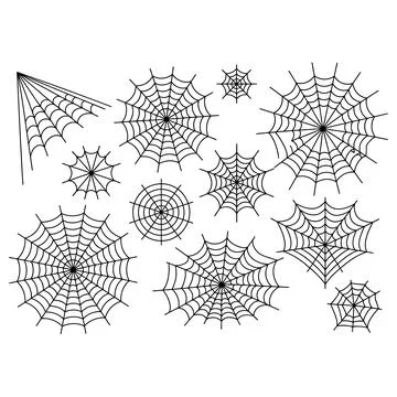 Spider Web Vector Set Cobweb Collection Halloween Spiderweb Corner Web Icons Stock Illustration