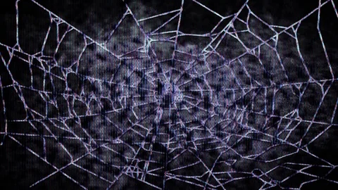 Spider web vhs tv static - halloween vj loop Stock Footage 96482158