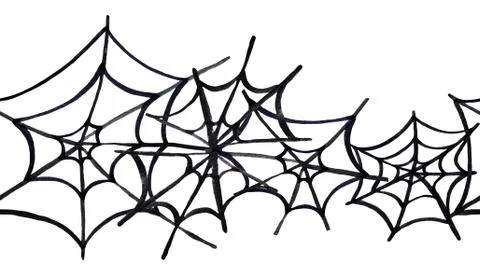 Spider web. Watercolor. Seamless pattern Stock Illustration