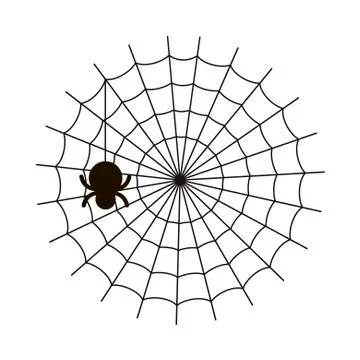 Spider web on white background. Vector illustration in trendy flat style. EPS 10 Stock Illustration