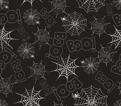 Spider on webs seamless pattern Illustrazione stock