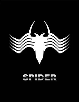 Spider. White Spider. computer Virus. Stock Illustration