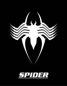 Spider. White Spider. Computer Virus. Bug Stockillustratie