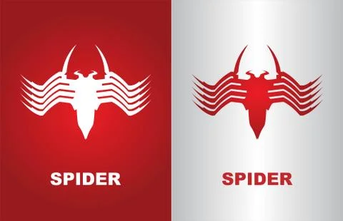 Spider, white spider, red spider, computer virus Stock Illustration