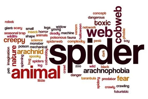 Spider word cloud Stock Illustration
