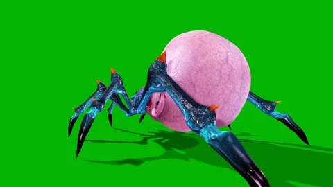 Spider Zombie Attacks Back Green Screen 3D Rendering Animation Stock Footage 95140568