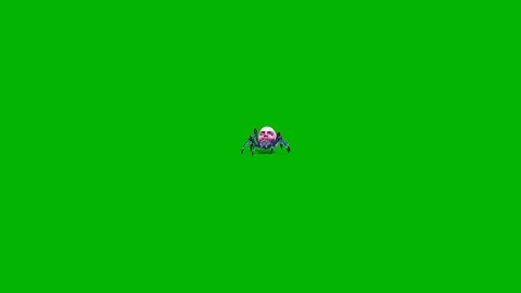 Spider Zombie Walks Front Green Screen 3D Rendering Animation Stock Footage 95140619