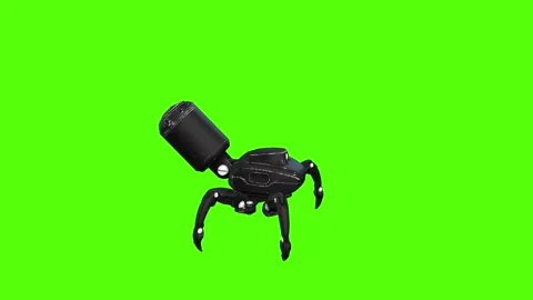 SpiderBot Idle Green Screen Animation 4K Rendering Video stock 264549566