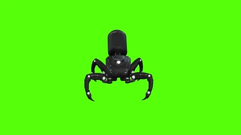 SpiderBot Jumping Green Screen Animation 4K Rendering Stock Footage 264549544